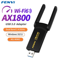 Fenvi Wifi 6 ax1800 USB 3.0 Adapter băng tần kép 2.4G/5Ghz đầu thu dạng USB dongle Card mạng Wifi Anten NA không dây cho PC máy tính xách tay
