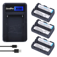 3pc DuraPro NP-FM500H NP FM500H 1800mAh 7.2V Li-ion Battery + LCD USB Charger For Sony A57 A65 A77 A99 A350 A550 A580 A900