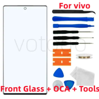 Front Glass Screen + OCA Replacement For For ViVO X50 X60 X70 X80 X90 X100 Pro Plus X Note S15 S16 S17 5G Outer LCD Touch Lens