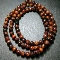 Tasbih 99 Butir Batu Akik Tiger Eye Merah Natural