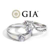 【鉅曜】GIA 1克拉主鑽 18K永恆璀璨鑽石對戒 男戒 女戒(培育鑽石)