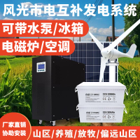 風光互補太陽能發電系統大功率可帶大型家用220v全套光伏發電系統