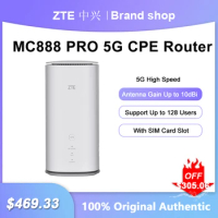 Unlocked ZTE MC888 PRO 5G CPE Router 5400Mbps Wi-Fi 6 Indoor Signal Repeater With SIM Card Slot Gigabit Network Ports Mesh WiFi