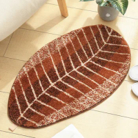 New leaf-shaped doormat home living room coffee table mat balcony bay window decorative mat non-slip water absorption