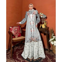 Ganesha Dress Material Lady ZR Mix Organza Pattern Exlusive By Elly Arsy Only Gamis (Tanpa Hijab)