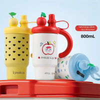 Tumblr Stainless Steel 316 Botol Minum 800ml Tahan Panas Dingin Cup Mobil & Kantor Desain Minimalis 