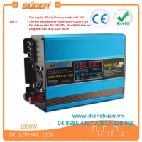 Kích điện inverter solar pin năng lượng mặt trời 1000VA-12V Suoer SUS-1000A