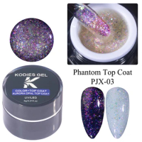 KODIES GEL Opal Gel Top Coat Iridescent Aurora 5g Glitter Gel Nail Polish Finish Cover UV Long Lasting Glossy Topcoat Manicure