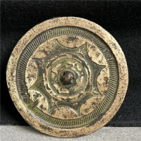 Bronze crafts exquisite green rust gilded bronze mirror in Han Dynasty 2173 mellow collection