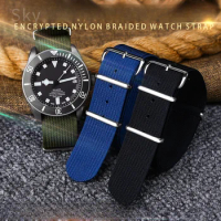 High Density Knitting Nylon Watchband Breathable Sports Waterproof Men for Hamilton Timex Seagull Citizen Watch Strap