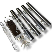 handle pintu 1 set lengkap ukuran 15/30 - handle pintu minimalis panjang - gagang pintu kupu tarung 