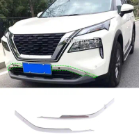 For Nissan X-trail Xtrail Rogue 2021 2022 2023 Stainless Steel Front Bumper Grille Cover Protector Molding Trim Car Accessories