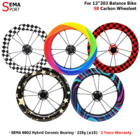 Carbon Wheels SEMA-S8 12inch carbon wheelset 235g with hybrid ceramic bearing for kids balance bike/push bike wheel