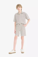 DeFacto 男童2件裝間條短袖POLO恤配彈性腰圍短褲 C2190A825Hs