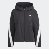 【adidas 愛迪達】adidas MET WV JKT 女運動連帽外套 風衣 亞規 黑 HF2469