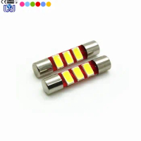 10PCS White C5W Festoon T6.3 bulb 28 31 36 39 41MM SMD LED Automobile Interior Light Car lamp Door Dome License Plate styling