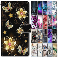 Leather Wallet Case For Xiaomi Redmi Note 10 Pro Flip Cover na For Redmi Note10 Pro 10Pro Max Painted Animal Case Phone Bags