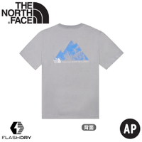 【The North Face 男 短袖棉T AP《中灰》】7WF5/吸濕排汗登山印花短袖T恤/運動衫