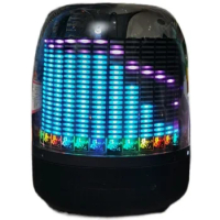 Harman-Kardon speaker box modification cylindrical music spectrum analyzer RGB with time display car desktop ornaments gift