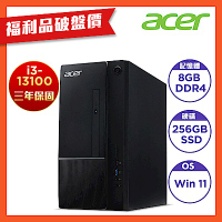 (福利品)Acer 宏碁 TC-1770 文書 i3 桌上型電腦(i3-12100/8GB/256GB/Win11)