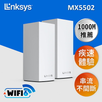 【Linksys】Velop 雙頻 MX5502 Mesh Wifi 網狀路由器 - 二入【三井3C】