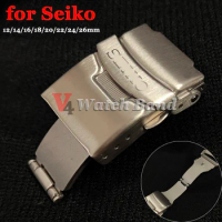 Folding Buckle for Seiko Watch Band 12/14/16/18/20/22/24/26mm Double Push Button Buckles Watch Accessories Stainless Steel Clasp