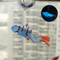Aquarium Decoration Resin Floating Diver Fish Tank Floating Decoration Under the Water Set Underwater World Small Floating Ball
