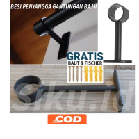 PENYANGGA PIPA GORDEN & JEMURAN / BESI GANTUNGAN BAJU  / GANTUNGAN BAJU TEMPEL DNDING