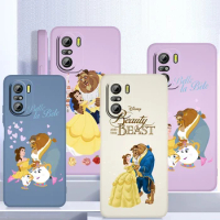 Disney Beauty and the Beast Phone Case For Xiaomi Redmi 12 12C 11 Prime A1 10 10X 9 9A 9T 9AT 8 8A 7 6 Liquid Candy Color Shell