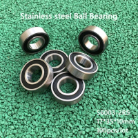 100pcs/lot ABEC-5 S6003-2RS S6003RS Stainless steel 17*35*10 mm Deep Groove Ball bearing Double Rubber cover 17×35×10 mm