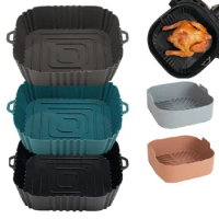 Air Fryer Pan Oven Silicone Baking Tray Silicone Tray Fried Chicken Pizza Mat Oilless Air Fryer Accessories