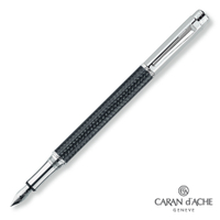 CARAN d’ACHE 卡達 - VARIUS 碳纖維 黑桿銀夾 鋼筆