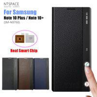 Luxury Lychee Texture Leather Cases For Samsung Galaxy Note 10 Plus Note10+ Free-flip Answer Calls Window View Smart Flip Cover