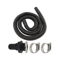 ISURE MARINE Bilge Pump Hose, 1-1/8 Inch Dia Installation Kit, 6 FT PVC Hose, 304 Stainless Steel Clamps and Thru-Hull Fitting