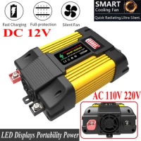 Car Power Solar Wave Inverter 12V 220V 110V 600W 1000W 12V DC To AC LED Displays Portability Power Voltage Converter Transformer