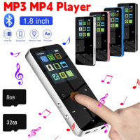 1.8 Inch TFT MP3 Player Walkman Touch Screen MP3 Bluetooth Music Player USB 2.0 3.5mm Jack FM Radio Built-in E-book Recording