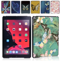 Tablet Case for Apple IPad 8 2020 8th Generation 10.2 Inch Ultra Thin Butterfly Print Patterns Hard Shell + Free Stylus