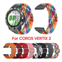 Nylon Woven strap replacement for Coros Vertix 2 Band Bracelet SmartWatch Belt rainbow Color Wristband for Coros Vertix2