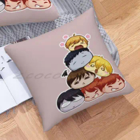 Ouran Mochi Pillowcase Lettering Throw Pillow Cover Cotton Flax Plush Pompom Ouran High School Host Club Ouran Ohshc Haruhi