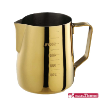 Tiamo 專業內外刻度不鏽鋼拉花杯600cc- 鍍鈦金款(HC7090)