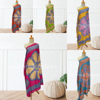 KAIN PANTAI BALI / SARUNG PANTAI MOTIF BUNGA MANDALA BAHAN RAYON ADEM