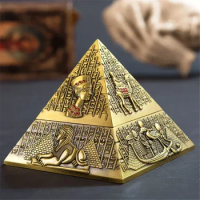 Home Metal Ashtray Pyramid Ashtray Herb Ashtray Weed Creative Furniture Decoration Egyptian Pharaoh Smoking Accessories