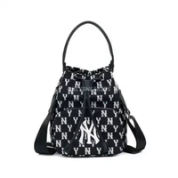 MLB MONOGRAM JACQUARD BUCKET BAG NEW YORK BLACK (100% AUTHENTIC)