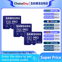 100% Original Samsung PRO Plus Memory Card 128GB 256GB 512GB V30 A2 Read Speed up to 160MB/s Class 10 UHS-I U3 Micro SD Card