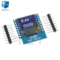GREATZT 0.66 inch OLED Display Module for WEMOS D1 MINI ESP32 Module AVR STM32 64x48 0.66" LCD Screen IIC I2C OLED