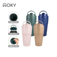 【WOKY 沃廚】-[●●]渾圓杯-手提雙層陶瓷易潔層保溫杯550ml