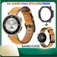 1+1 Plating Frame bezel+Watch Strap for Huawei Watch GT4 Smart Bracelet 41/46mm Wrist Cover Protective case for huawei gt 4 Band