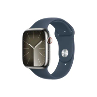 Apple Watch S9 LTE版 41mm 銀色不鏽鋼錶殼；風暴藍色運動型錶帶  GPS +行動網路