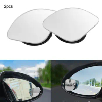 2Pcs New Adjustable HD Glass Convex Car Motorcycle Blind Spot Mirror 360 Degree Rotation for Parking Rear View