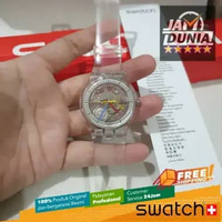 JAM TANGAN PRIA ANALOG SWATCH ORIGINAL WITH TRANSPARANT STRAP SWATCH SO29K100-S06 SWATCH SO29K 100-S